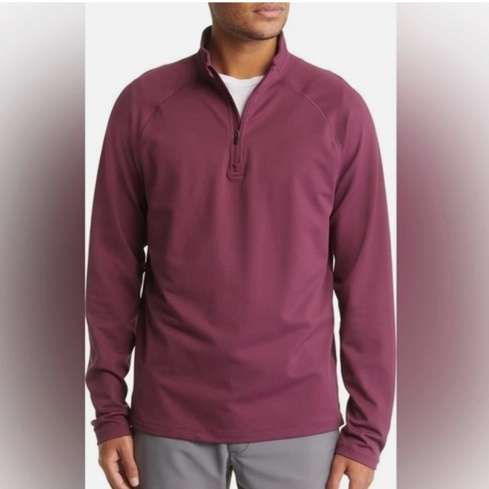 Rhone Session 1/4 Zip Grape Wine Pullover SzL Golf UPF50+ Performance Activewear